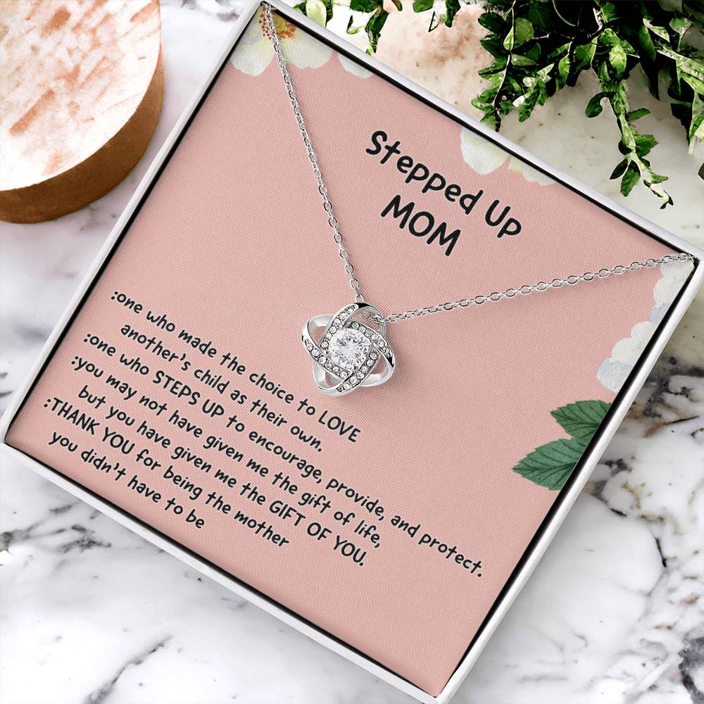 Stepped Mom Necklace, To My Steooed Up Mom Necklace Gift From Daugter, Stepped Up Mom Gift Necklace, Step Up Mommy Necklace To Daughter, Jewelry Gift For Mom On Birthday, Mother's Day Necklace Gift