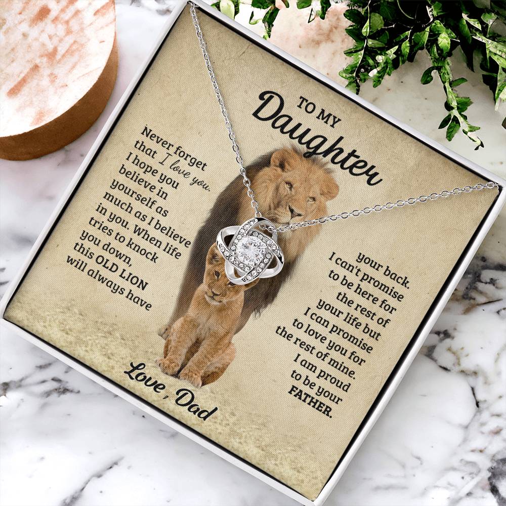 To My Daughter Gift from Dad Old Lion Necklace For Daughter Jewelry for Women
