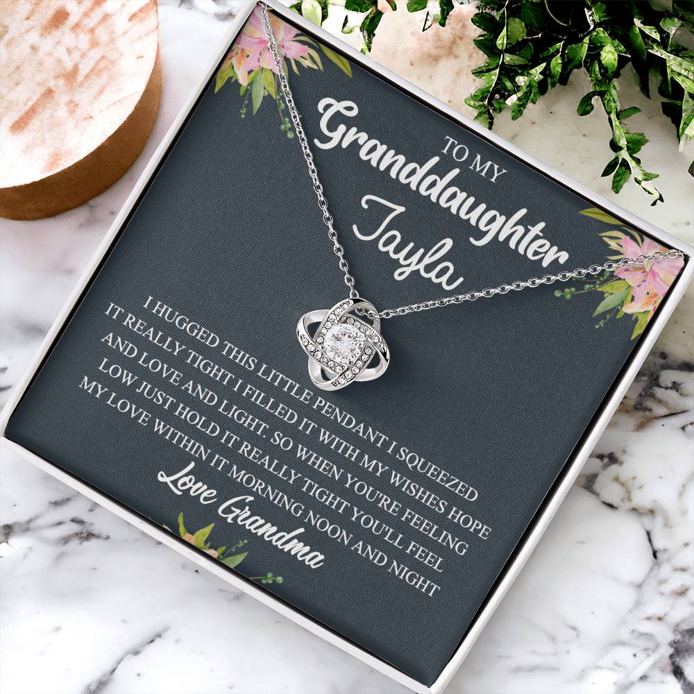 Personalized Gift Necklace For Granddaughter - To My Granddaughter Love Knot Necklace Gift From Grandma To Granddaughter On Birthday Gift Graduation Gift, Christmas Necklace This Little Pendant