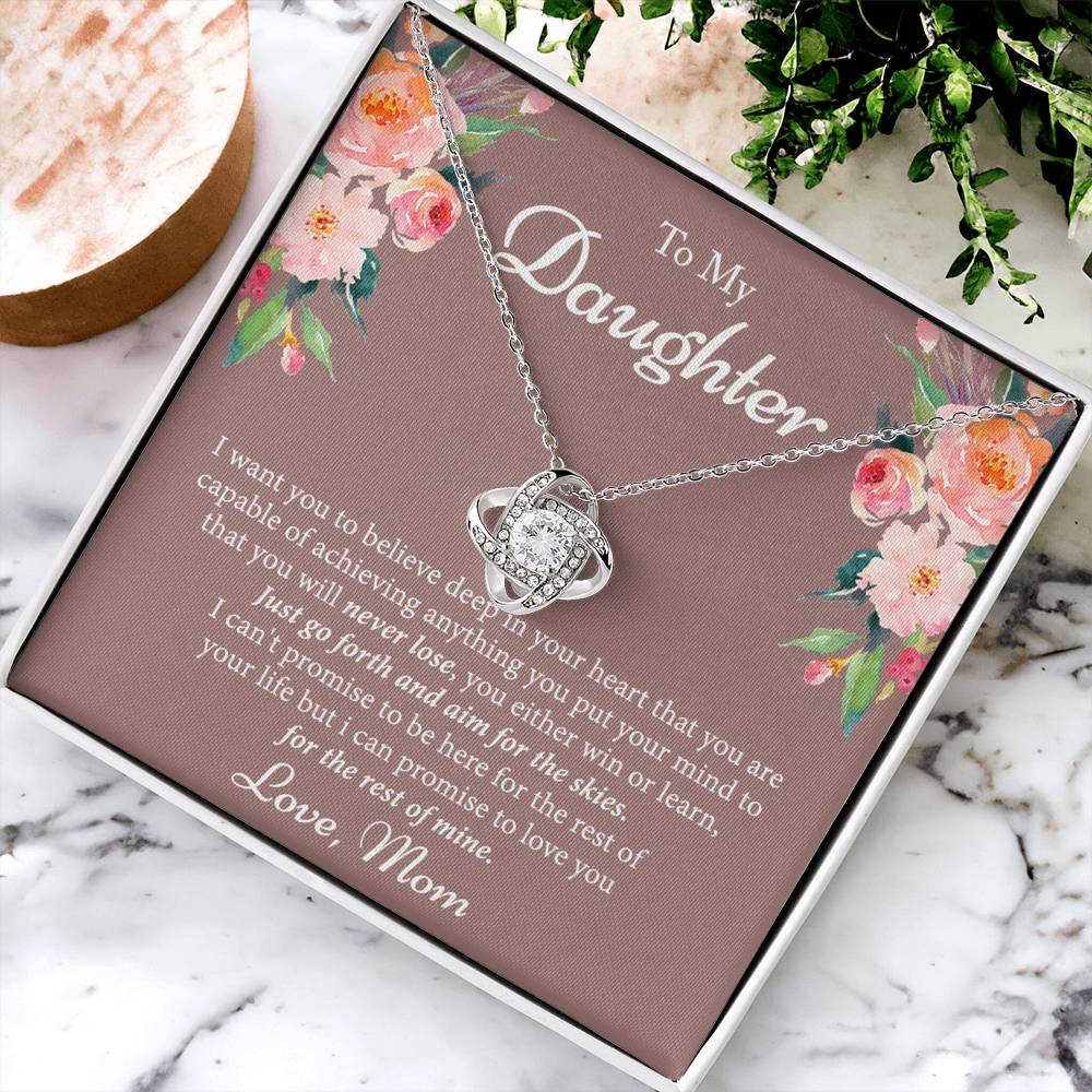 Mother To Daughter Gifts Necklace - Sterling Daughter Necklace Gifts Birthday Jewelry Gift For Girls Teen Daughter Christmas Anniversary Graduation Gift For Daughter, Mom And Daughter Gifts
