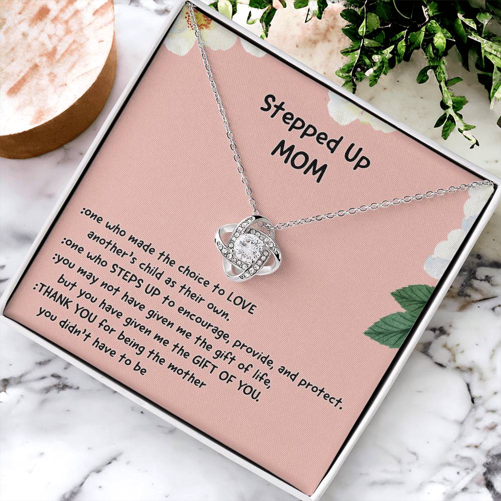 Stepped Mom Necklace, To My Steooed Up Mom Necklace Gift From Daugter, Stepped Up Mom Gift Necklace, Step Up Mommy Necklace To Daughter, Jewelry Gift For Mom On Birthday, Mother's Day Necklace Gift