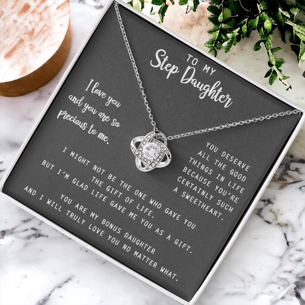 Bonus Daughter Gifts Necklace- Stepdaughter Gift From Stepmom, Daughter Necklace From Unbiological Mom, Step Daughter Gifts From Stepmom, To My Stepdaughter Necklace On Your Graduation Day Necklace