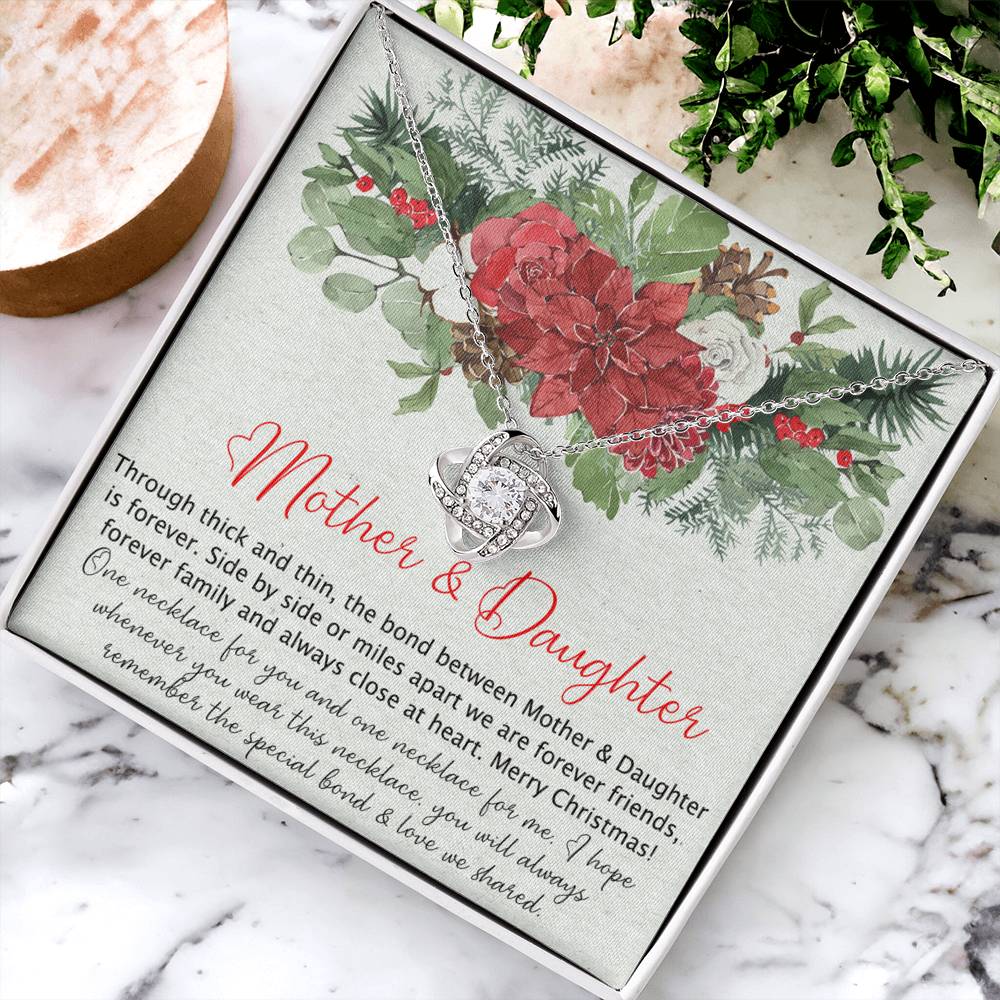 Mother And Daughter Gift Necklace, To My Mom Love Knot Necklace Gift From Daughter, Merry Christmas Necklace Gift For Mom, Mother To Daughter Gift Necklace, Jewelry Gift For Women, Mother Daughter Love Knot Necklace 6323