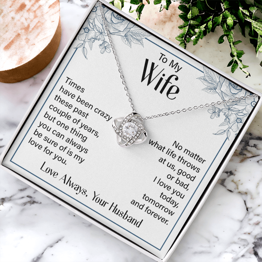 Love Always Your Husband Necklace, To My Wife Necklace From Husband, Future Wife Love Knot Necklace, Jewelry Gift For Women, Badass Wife My Love For You Gift Necklace Soulmate Gift Love Knot Pendant