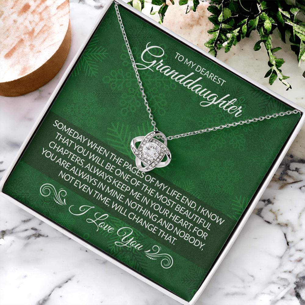 Granddaughter Gifts Necklace From Grandma Grandmother or Grandpa Grandfather - To My Dearest Granddaughter Graduation Birthday Pendant Jewelry Gift For Girls On Birthday, Graduation Gift, Christmas