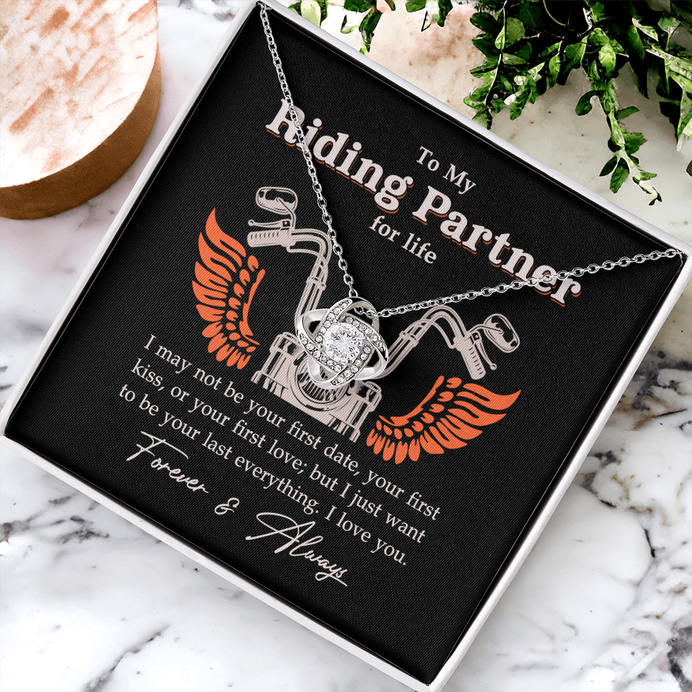 To My Riding Partner Necklace From Husband, Boyfriend Gift For Riding Partner Necklace Biker Woman Birthday Gift Anniversar Necklace for Her Romantic Girlfriend Gift Necklace Includes Message