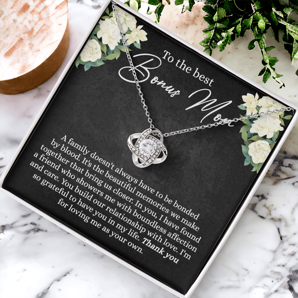 Bonus Mom Gift Necklace, To The Best Bonus Mom From Bonus Daughter, Mother Daughter Necklace Gift For Her, Bonus Mother Gift Necklace On Mother's Day, Anniversary, Birthday, Jewelry For Women