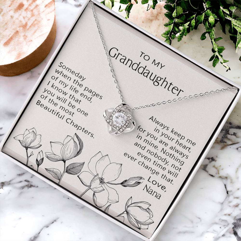 Love Knot Necklace For Granddaughter - To My Granddaughter Love Knot Necklace From Nana, Grandma Jewelry Necklace Gift On Birthday, Graduation Gift, Christmas Always Keep Me In Your Heart Necklace