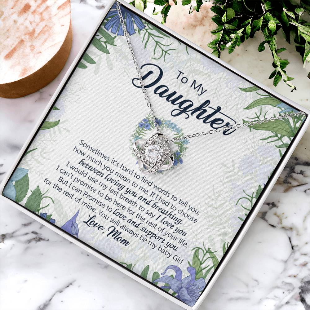 To My Beautiful Daughter Necklace Love Mom Mother And Daughter Necklace Pendant Gift, Mom To Daughter Necklace Gift On Birthday Gift Graduation for Her, Daughter Love You And Support Necklace