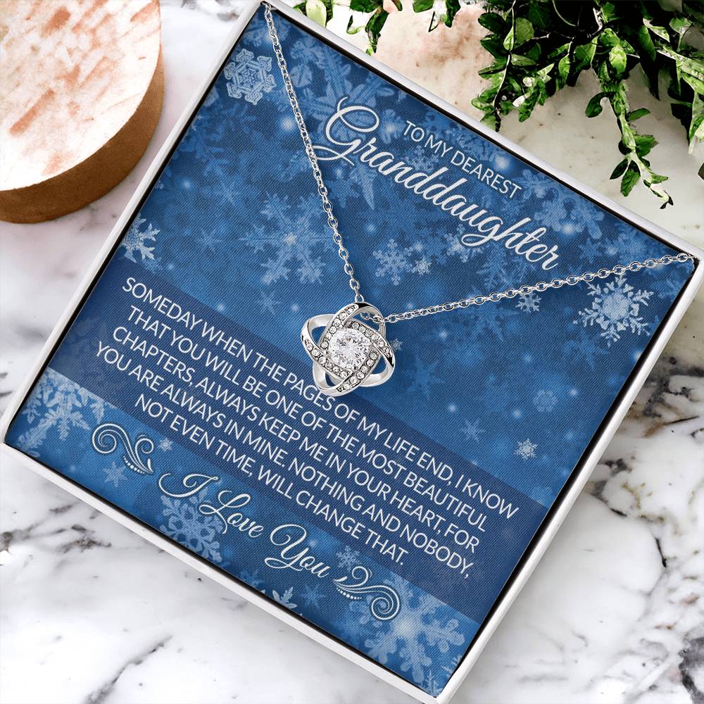Granddaughter Love Knot Necklace - To My Dearest Granddaughter Necklace From Grandma Grandmother, I Love You Necklace Christmas For Granddaughter, Gift Necklace For Granddaughter Christmas Necklace