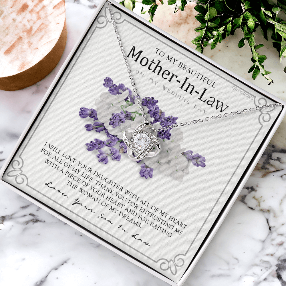 Mother In Law Necklace, My Wedding Day Necklace Gift For Mother In Law, To My Beautiful Mother In Law Necklace From Son In Law, My Heart My Life Necklace Gift For Mother, Mother In Law Gift Necklace