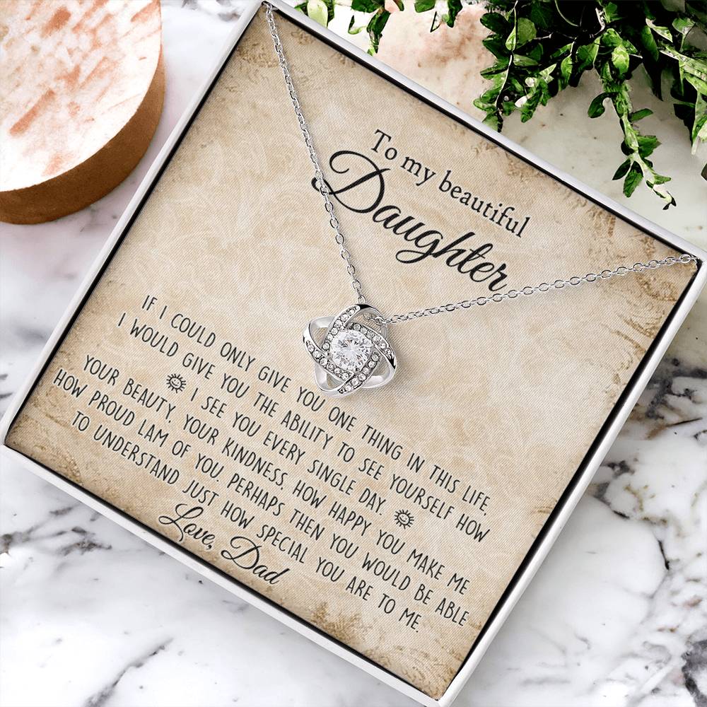 To My Daughter Gift Necklace From Dad, Pendant Gift for Daughter from Dad Father to Daughter Necklace for Daughter,  To My Beautiful Daughter Necklace Gift On Birthday Gift Graduation Christmas