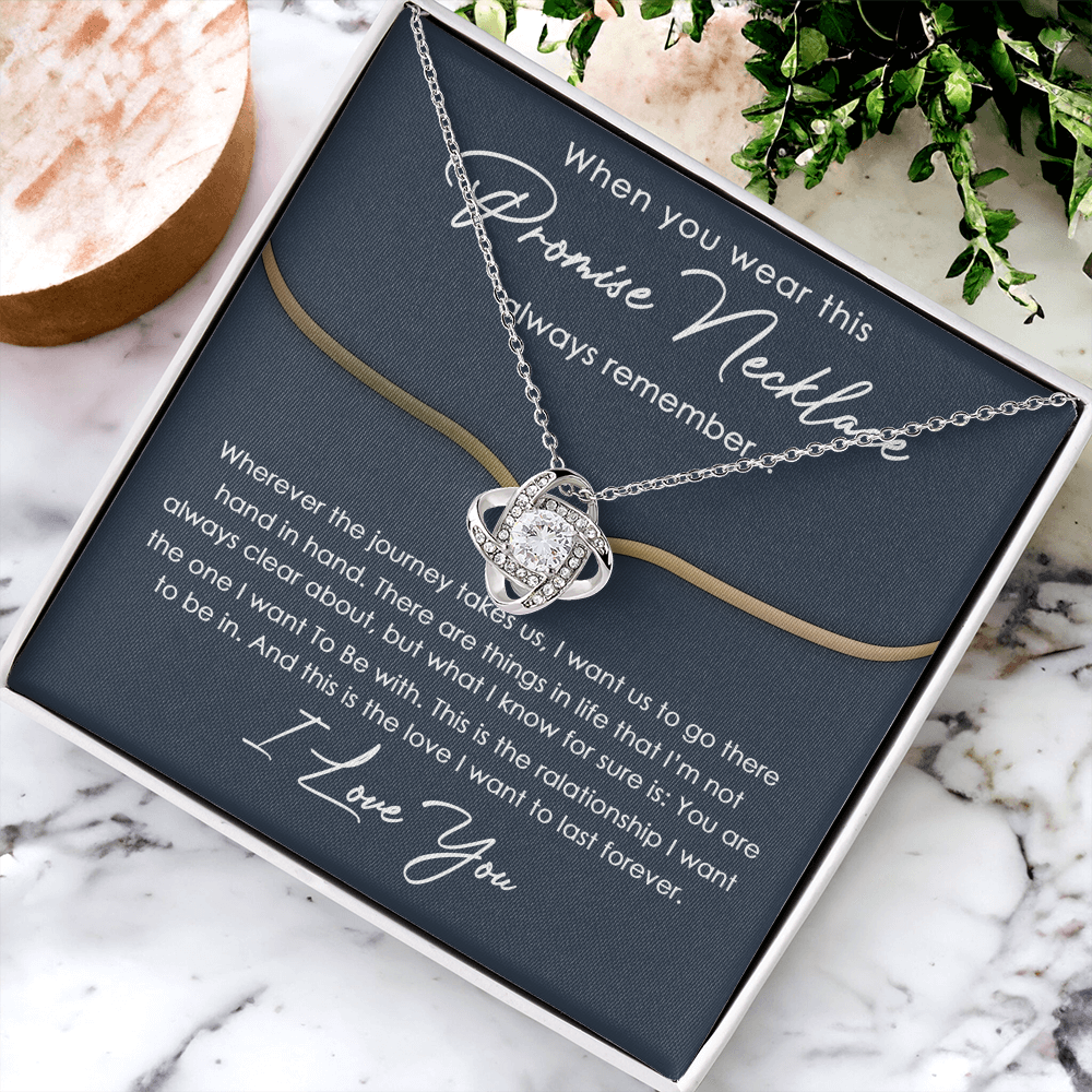 To My Girlfriend Love Knot Necklace With Message Card And Gift Box From Boyfriend, Husband, Girlfriend Gift Necklace - Jewelry Gift For Girls, Love Knot Pendant Gift For Girlfriend, Soulmate