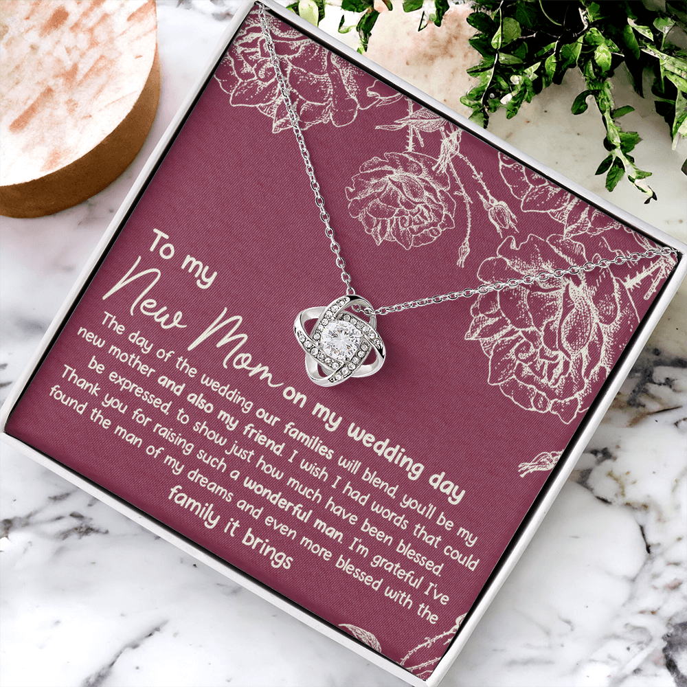 New Mom Necklace, To My New Mom Love Knot Necklace Gift From Daughter, New Mom On My Wedding Day Necklace Gift For Mom, New Mom Gift Necklace, Second Mom Gift Necklace Jewelry Gift For Women, Mother