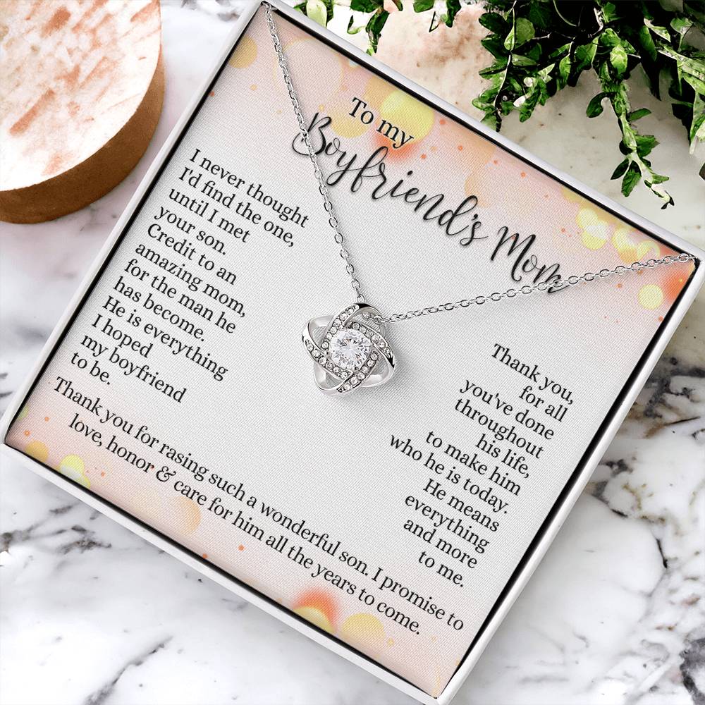 To My Boyfriends Mom Necklace From Girlfriend, Mother's Day Necklace Gift for Bf Mom, Presents for Mom Necklace for Women, Boyfriend's Mom Gift Necklace On Birthday Gift Anniversary, Christmas