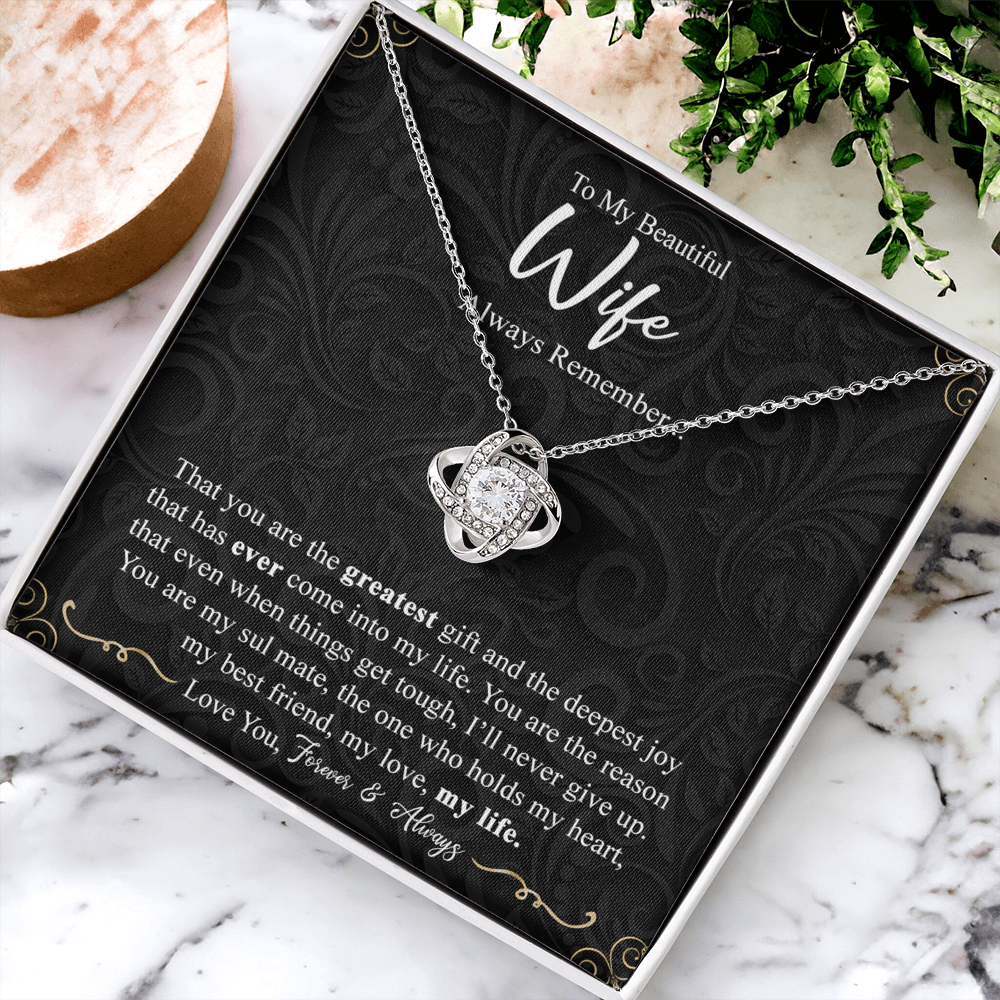 Personalized Necklace For Wife, To My Beautiful Wife Gift Necklace From Husband, Custom Name Necklace Gift For Wife, Always Remember Necklace Gift For Wife, Jewelry Gift For Women, Soulmate Gift
