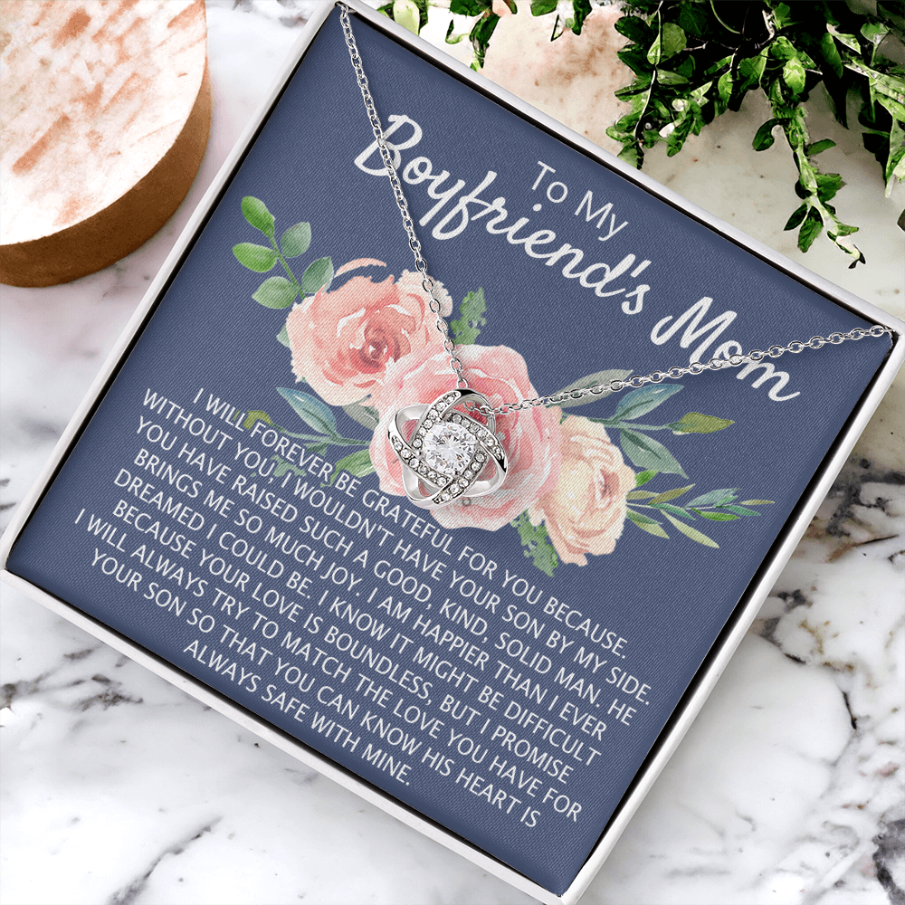 To My Boyfriend's Mom Necklace From Girlfriend, Mother's Day Necklace, Birthday For Boyfriend's Mom, Boyfriend's Mom Love Knot Necklace Jewelry For Women Gifts For Boyfriends Mom From Girlfriend Mom