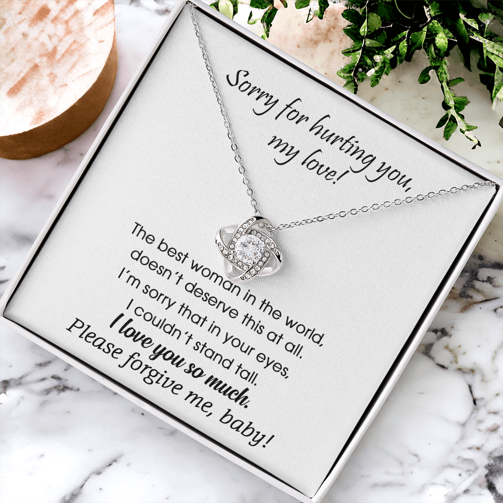 Sorry For Hurting You My Love Necklace For Girlfriend, Soulmate Love Knot Necklace From Boyfriend, Husband, Girlfriend Gift Necklace - Love Knot Pendant Gift For Girlfriend, Soulmate Gift Necklace
