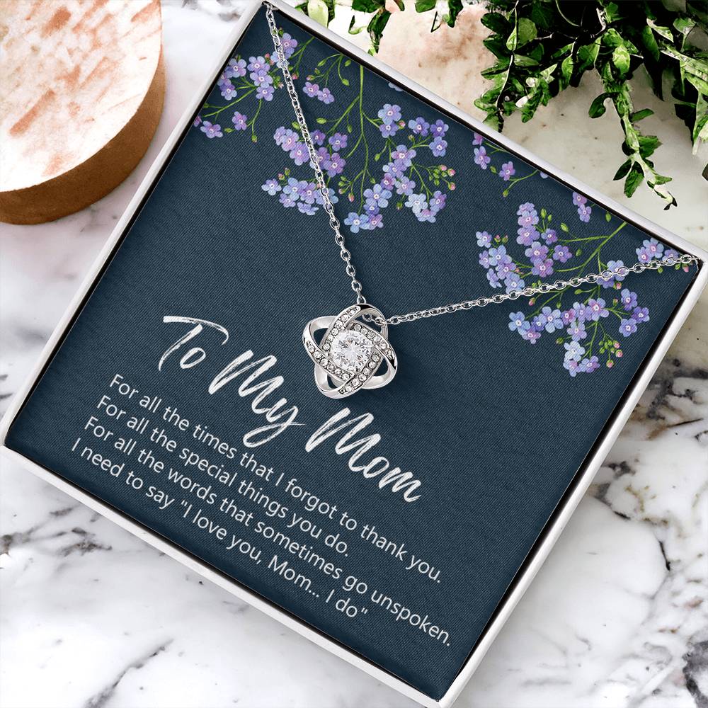 To My Mom Necklace From Daughter, Birthday Gift For Mom, Mother's Day Necklace Gift For Mom, Love Knot Pendant Gift For Mom, Meaningful Mom Gift Necklace, Daughter And Mother Jewelry Gift For Women