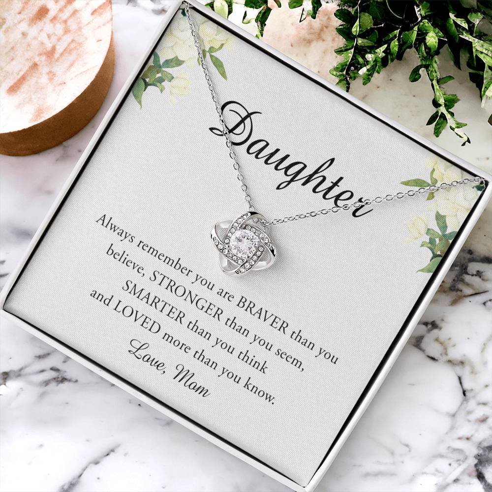 To My Daughter Necklace from Mom, Mother To Daughter Necklace Pendant Personalized Gift Necklace For Daughter On Birthday Gift Anniversary, Graduation Necklace Daughter Jewelry for Girls