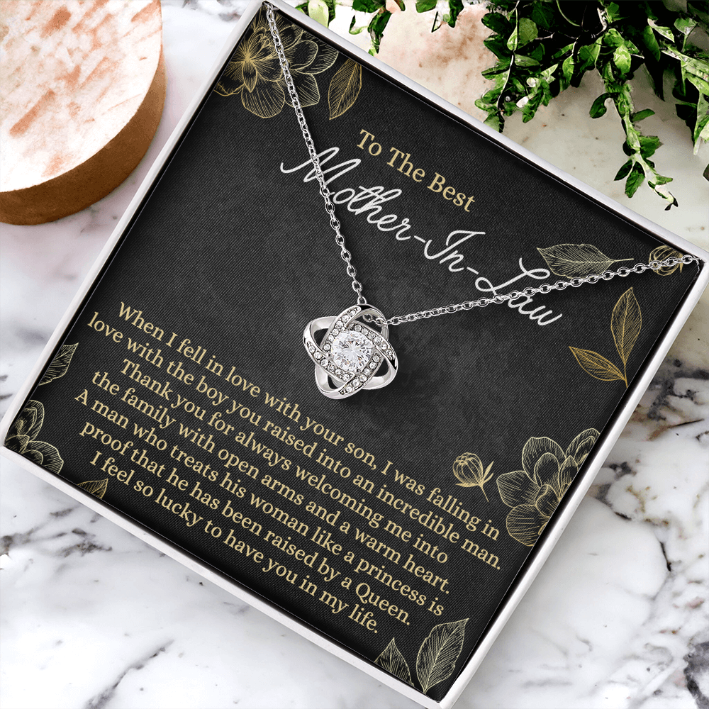 Mother In Law Gift Necklace, To The Best Mother In Law Love Knot Necklace From Daughter In Law, Jewelry Gift for Women, Mother In Law, Bonus Mom Gift Necklace, Mother-In-Law Gift Love Knot Pendant