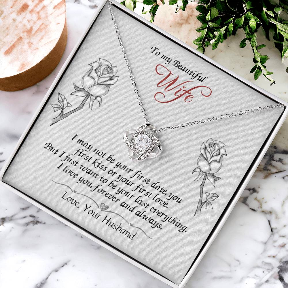 To My Beautiful Wife Pendant Last Everything Love Knot Necklace from Husband
