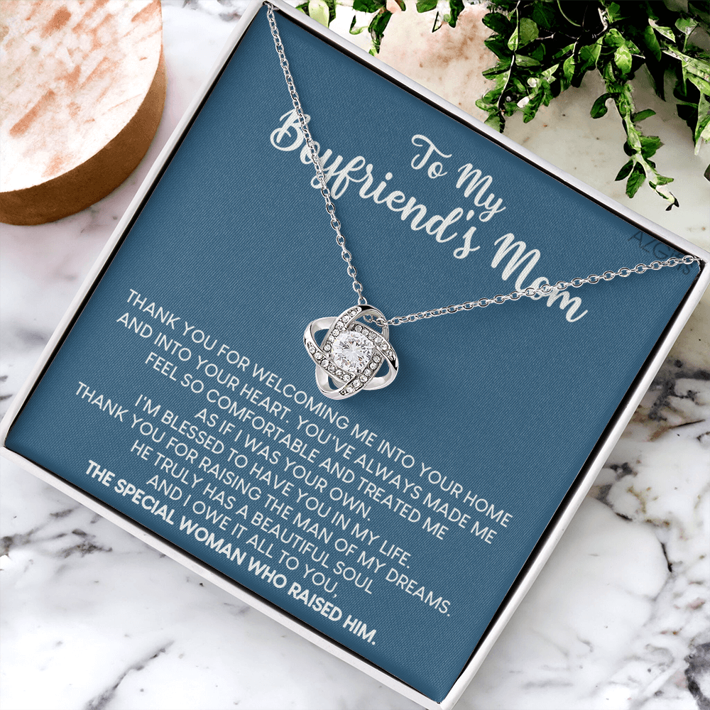 To My Boyfriend's Mom Necklace From Him, Daughter Gift For Mom, Gift Necklace for My Boyfriend's Mom Christmas, Necklace Gift For Bf Mom, Mothers Day Necklace For Boyfriends Mom From Girlfriend Mom
