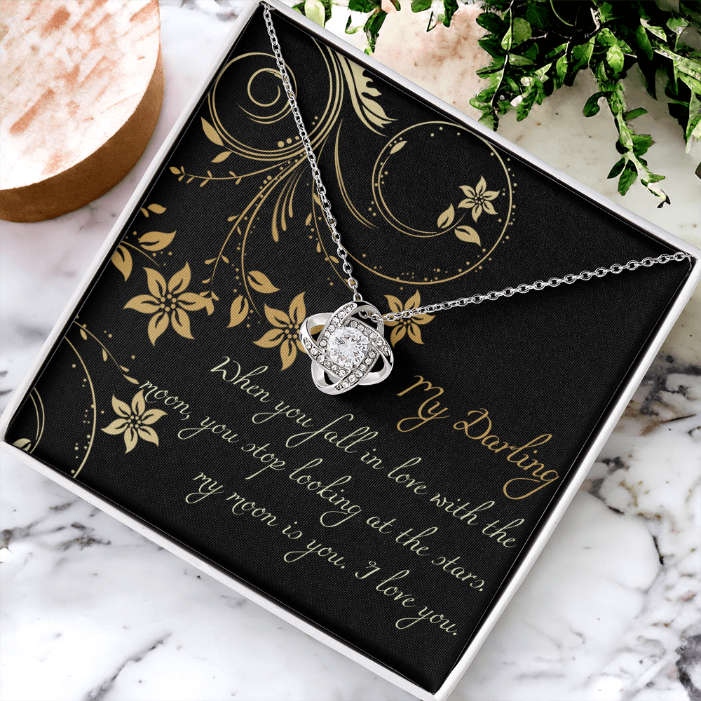 To My Girlfriend Gift Necklace Gift For Girlfriend Christmas Gift for Girlfriend From Boyfriend, Husband, Girlfriend Gift Necklace - Jewelry Gift For Girls, Love Knot Pendant Gift For Girlfriend