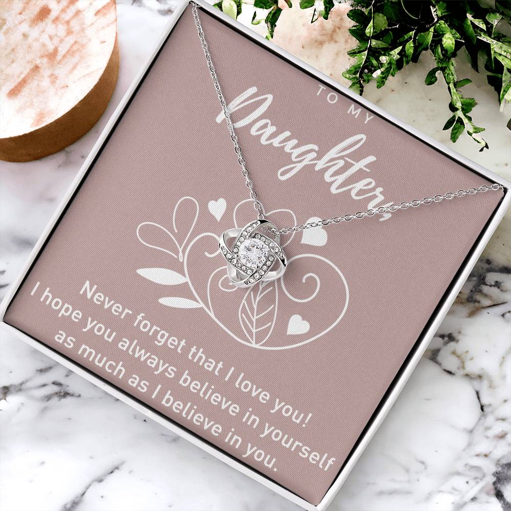 To My Daughter Gift Necklace From Dad, Never Forget That I Love You I Hope You Believe in Yourself Pendant, Daughter Pendant Necklaces, Father Daughter From Dad On Birthday, Christmas, Anniversary