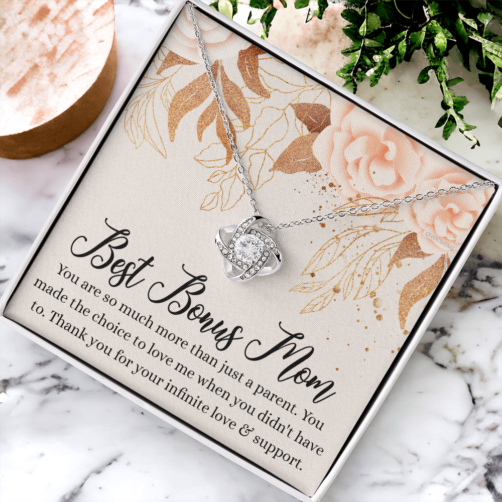 To My Bonus Mom Necklace From Daughter, Bonus Mom Gifts from Bonus Daughter, Necklace Gifts for Bonus Mom, Mother And Daughter Necklace Gift For Mom, Bonus Mother Gift Necklace Jewelry For Women