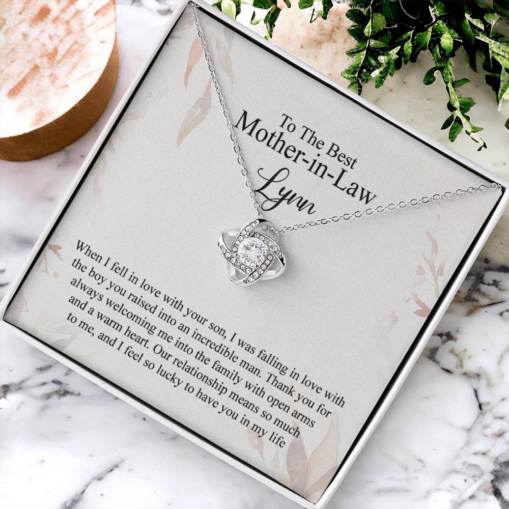 Mother In Law Gift Necklace, To The Best Mother In Law Necklace From Daughter In Law, Personalized Necklace Gift For Mom, Happy Mother's Day Necklace Gift For Mom, Jewelry Gift For Mother In Law Love Knot Necklace 6323