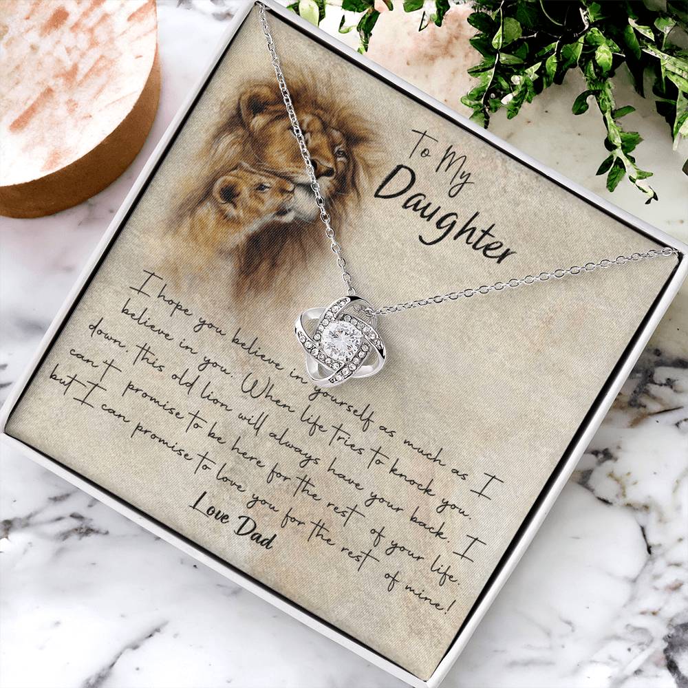 Lion To My Daughter Gift Necklace I Hope You Believe in Yourself Pendant, Dad and Daughter Necklace, Lion Daughter Gift Pendant Necklaces styles Jewelry Gift For Girls, Little Girl Necklace