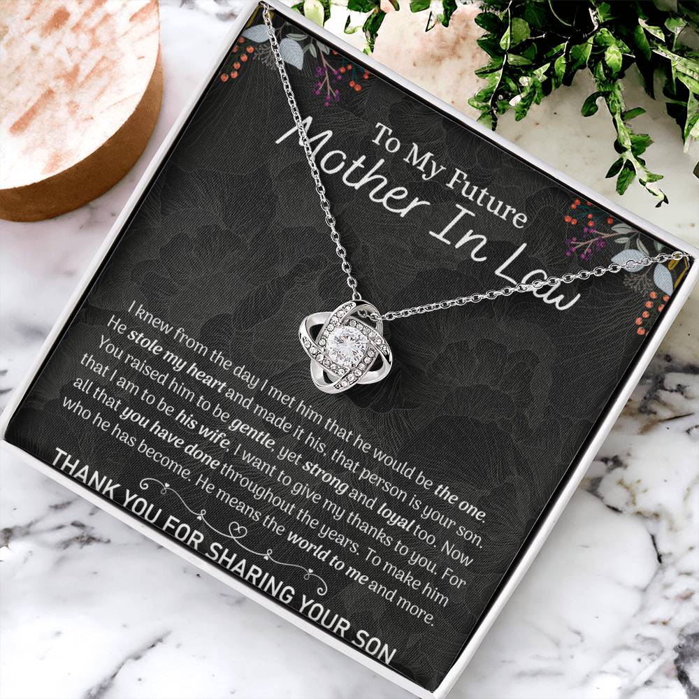 1To My Future Mother In Law Necklace, To My Mother In Law Love Knot Necklace From Son, Future Mother In Law Gift Necklace, Future Mother In Law Pendant Gift, Jewelry Gift For Women, Mother In Law Love Knot Necklace 6323