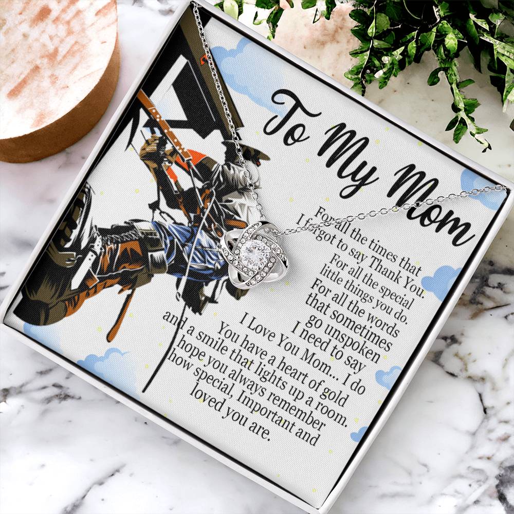 Lineman's Mom Interlocking Heart Necklace Mother Jewelry Mothers Day Gift Love Knot Necklace 6323