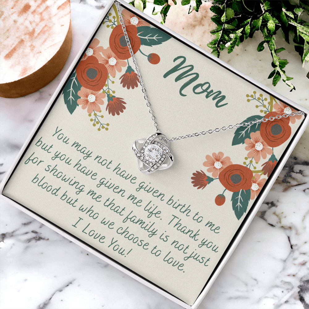 To My Mom Love Knot Necklace Gift for Stepmom Birthday Present Idea for Mother