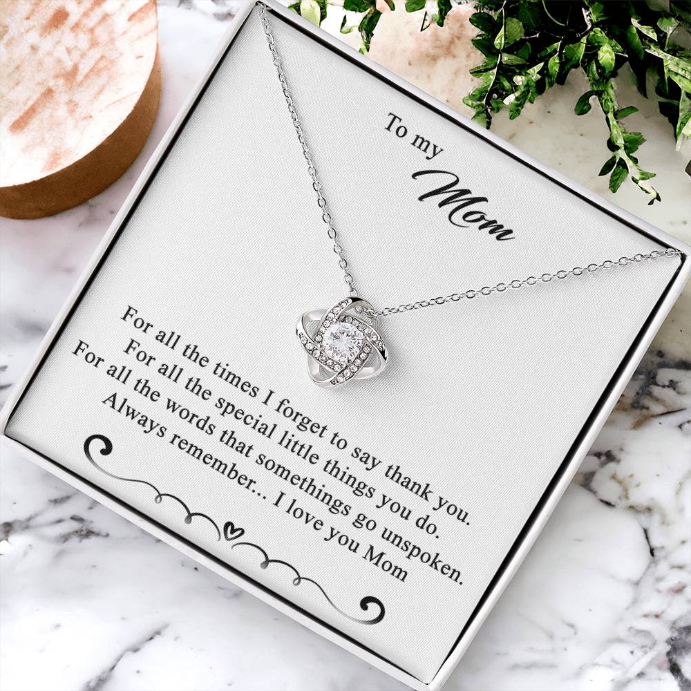 To My Mom Love Knot Necklace Special Gift Birthday Mothers Day Gift For Mom