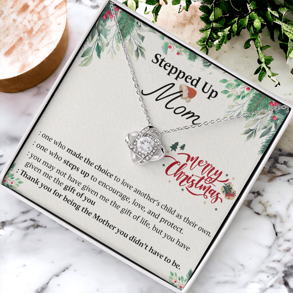Inspirational StepMom Gifts Necklace Stepped Up Mom Necklace Gift On Christmas Birthday Bonus Mom Gift Necklace To My Stepped Up Mom Necklace From Daughter Son Merry Christmas Necklace Gift For Mom