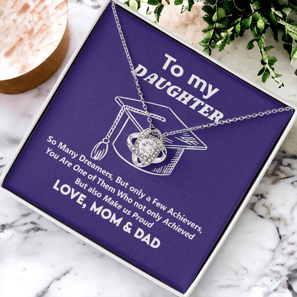 Graduation Gifts Necklace For Daughter, Her - Graduation Gift Necklace From Mom And Dad Jewelry Card For Daughter To My Daughter Necklace From Mom And Dad To Daughter with Message Card and Gift Box
