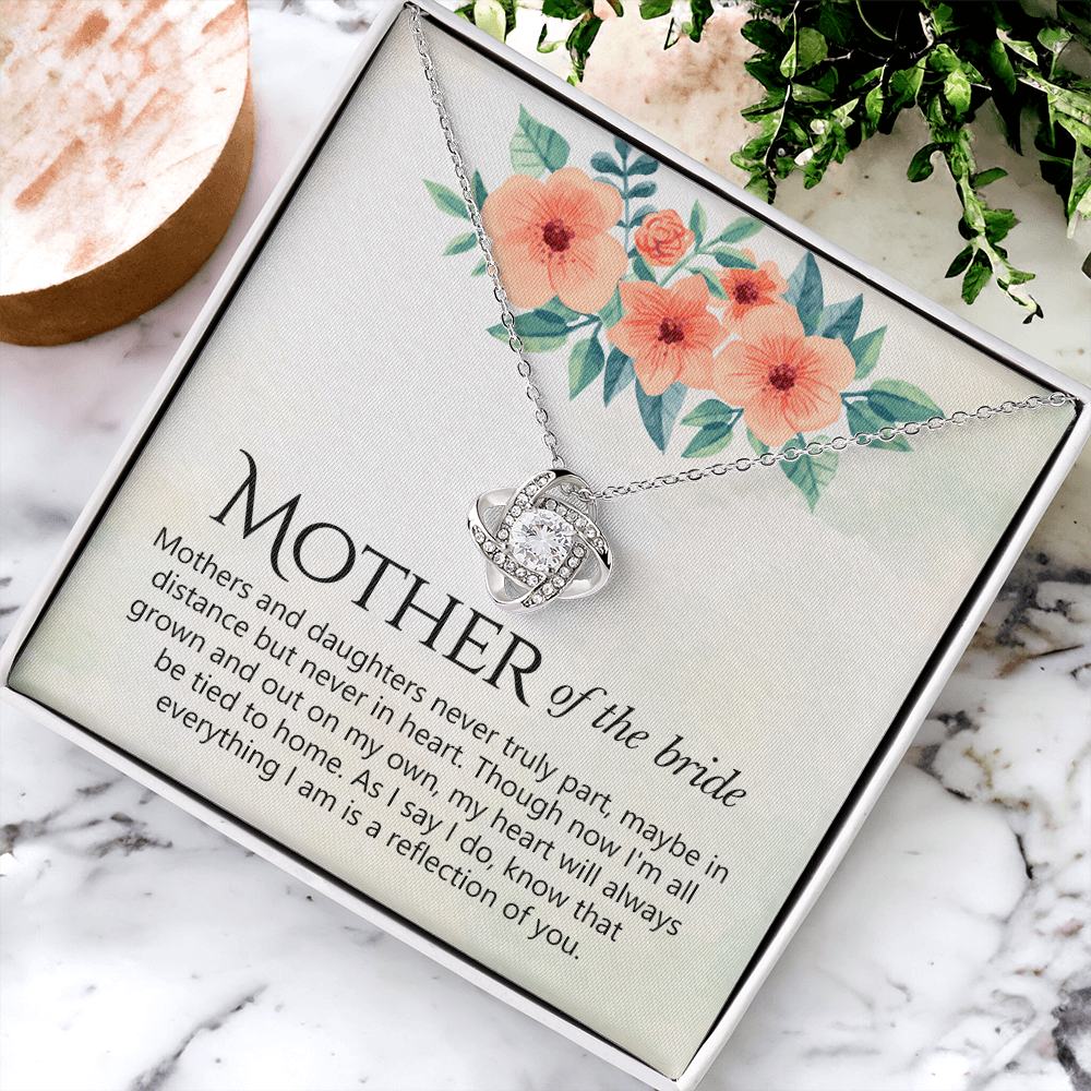 The Love Knot Necklace Mother Of The Bride, Mother Of The Bride Gift Necklace, Mother Of The Bride Gift Love Knot Pendant Necklace For Mother Of The Bride, Mother Of Bride Jewelry Gift For Women