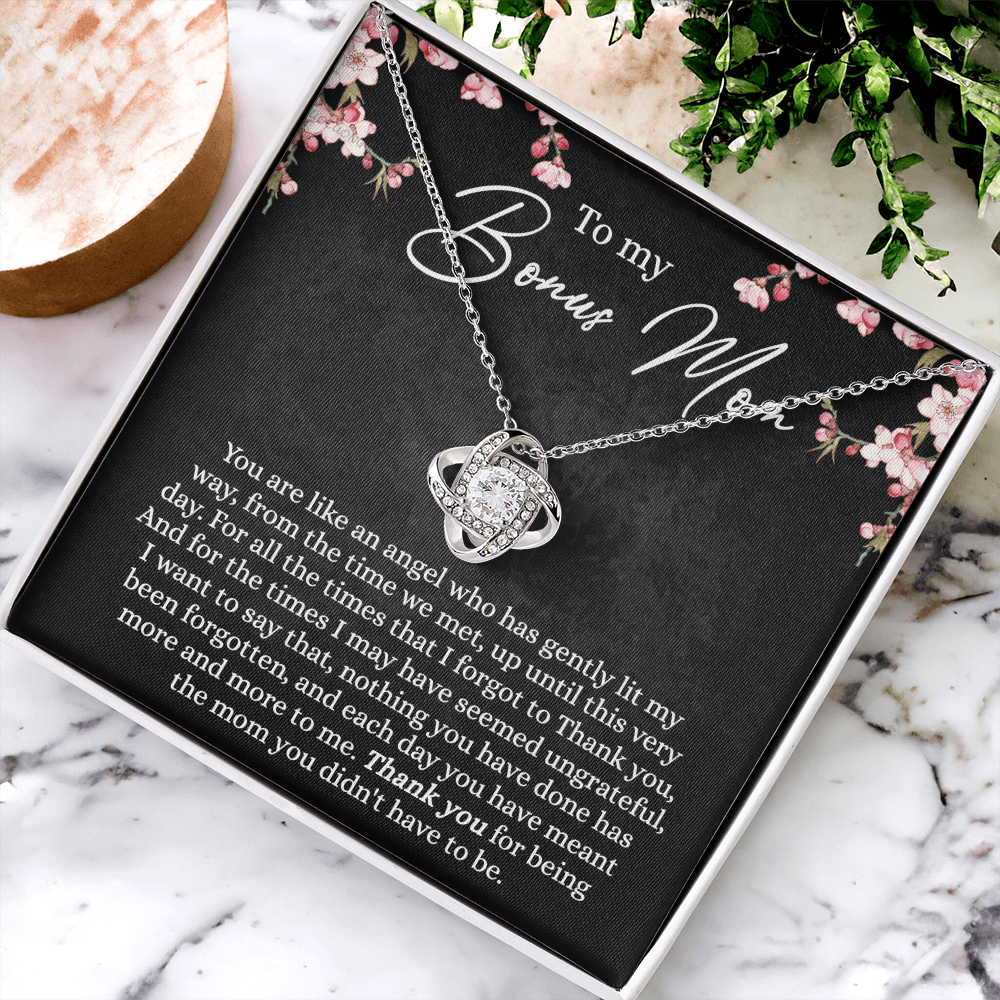To My Bonus Mom Necklace From Bonus Daughter, Gifts For My Bonus Mom, Thank You For Being Necklace For Mom, Bonus Mother Gift Necklace On Mother's Day, Jewelry For Women, Bonus Mom Gift Necklace