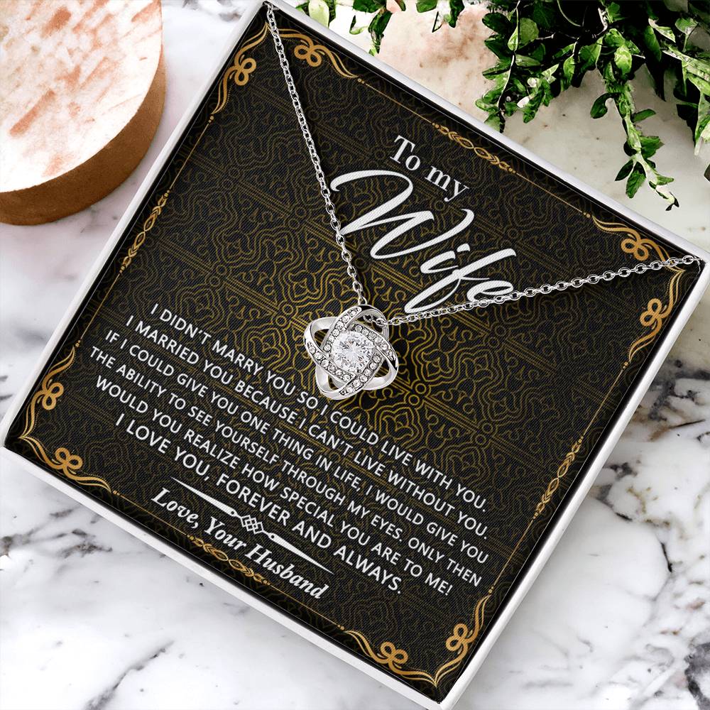 Wife Gift Necklace From Husband, Marry You Necklace, To My Wife Necklace, Wife Love Knot Necklace From Husband, Jewelry Gift For Women Badass Wife Gift Necklace Soulmate Necklace Gift From Men