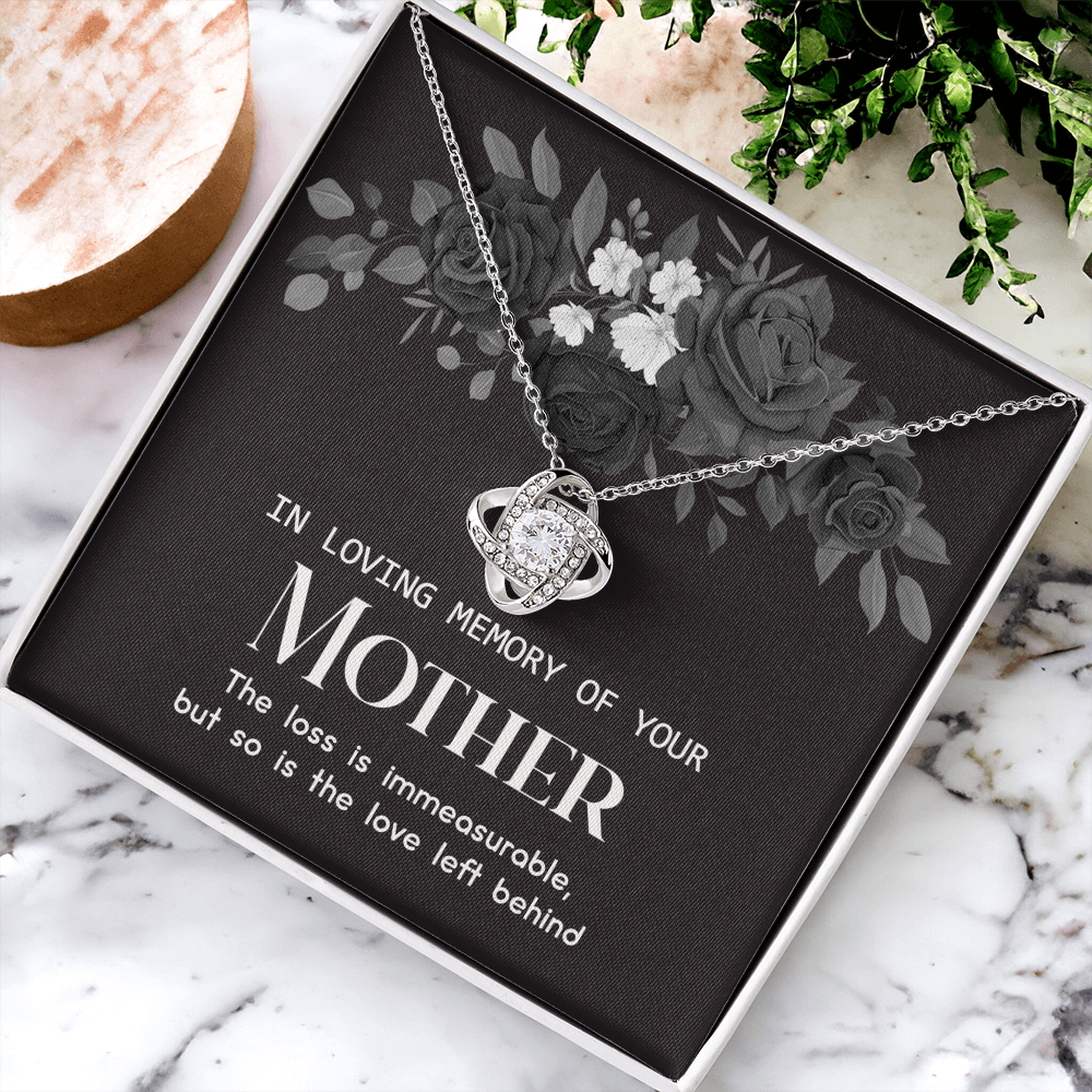 In Loving Memory Of Your Mother Necklace, Sympathy Loss Of Mother Gift Necklace, To My Mother Love Knot Necklace From Daughter, Son, Mother Gift Necklace On Mother's Day, Jewelry Gift for Women