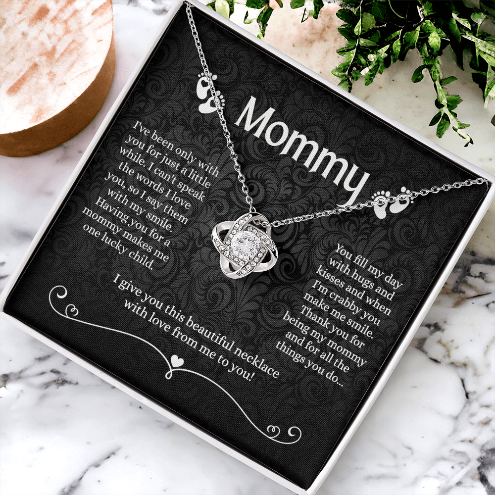 Mommy Gift Necklace, To My Mom Love Knot Necklace From Daughter Necklace Gift For Mom Mother's Day Necklace Gift For Mom, Birthday Gift Necklace For Mom Anniversary Jewlry Gift For Women, Mommy