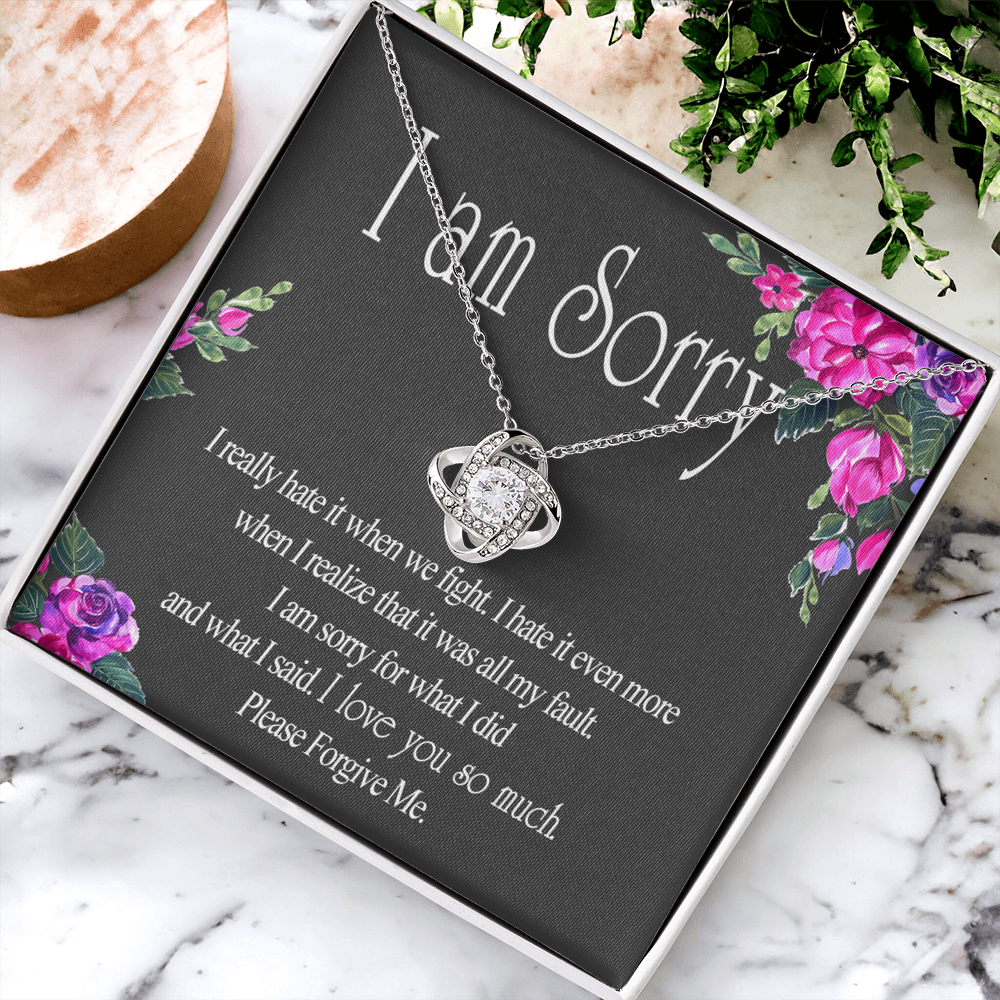 Wife Necklace From Husband I Am Sorry Love Knot Necklace Gift For Wife Husband To Wife Jewelry Gift For Women Wife Gift Necklace Soulmate Gift Necklace Sorry Gift Necklace I Am Sorry Gift Pendant