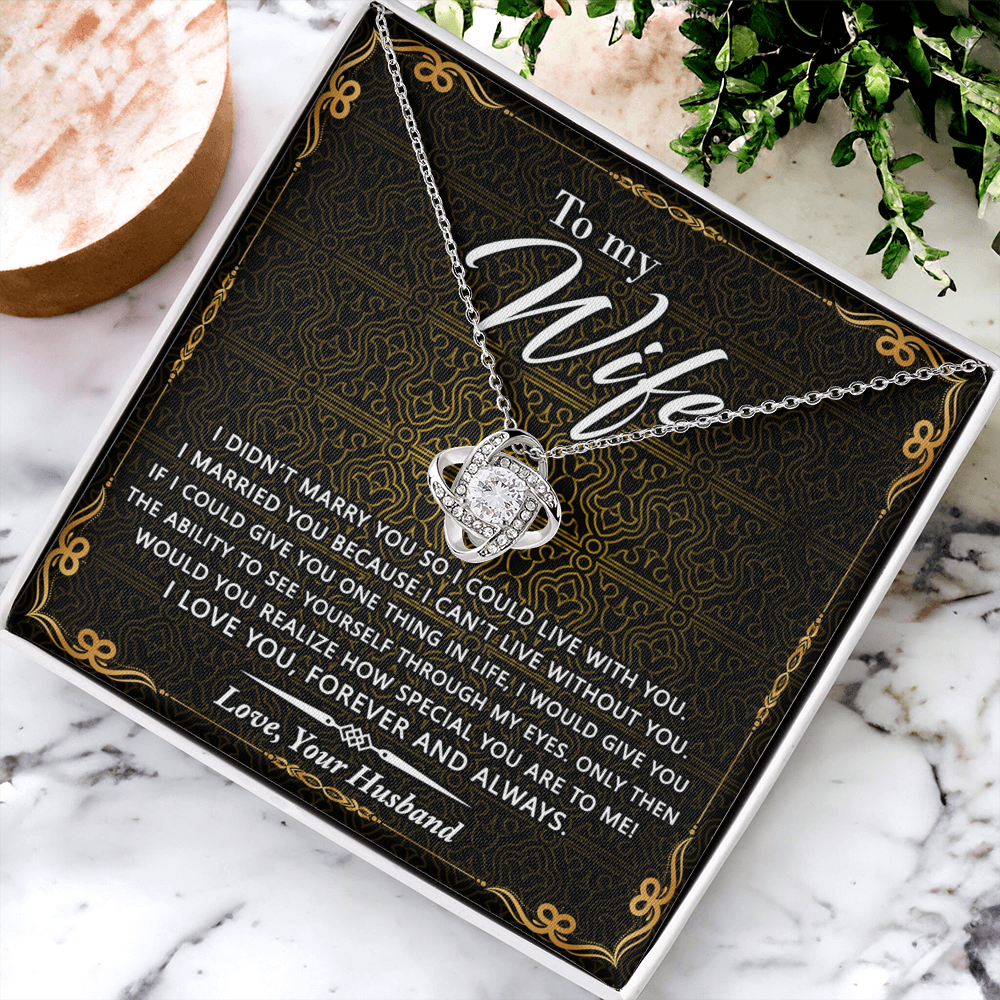 Wife Gift Necklace From Husband, Marry You Necklace, To My Wife Necklace, Wife Love Knot Necklace From Husband, Jewelry Gift For Women Badass Wife Gift Necklace Soulmate Necklace Gift From Men