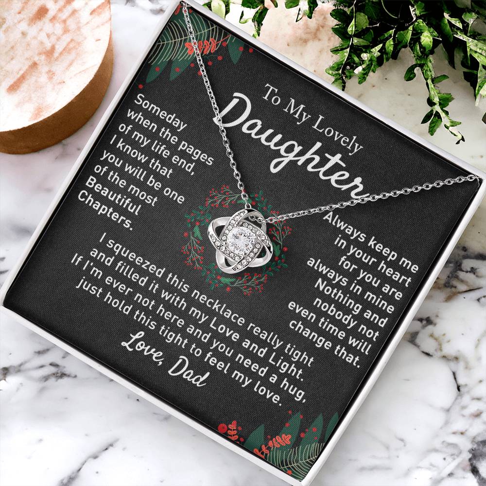 To My Beautiful Daughter Love Knot Necklace, Gift For From Mom, Necklace Daughters Necklaces Mom With Jewelry Women Mother A Necklaces Beautiful Daughter, Mother And Daughter Necklace Gift For Girl