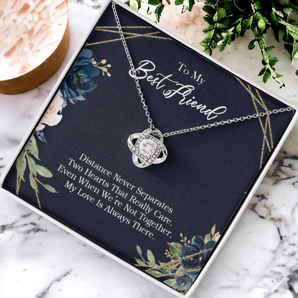 To My Best Friend Necklace From Friend, Love Knot Pendant for Friendship Gifts Best Friends, To Best Friend Love Knot Necklace Gift for Bestie Jewelry Gifts for BFF Gift Jewelry for Girls Her