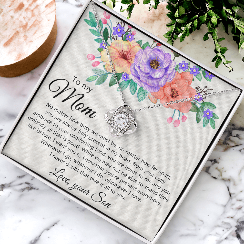 To My Mom Love Your Son Necklace, Meaningful Gift Necklace for Mom, To My Mom Love Knot Necklace, Jewelry Gift For Women, Pendant Gift for Mom, Son to Mom Jewelry Mom Gift Necklace on Mother's Day
