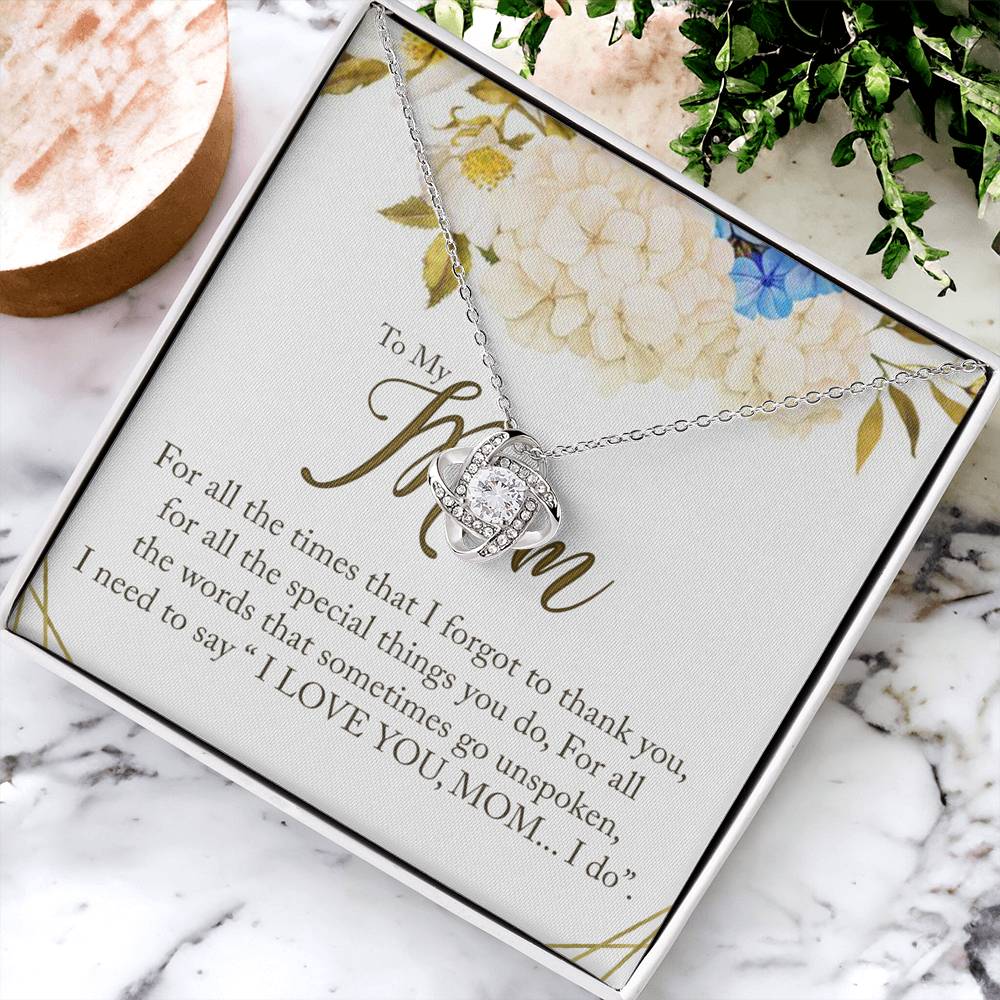 Mom I DO Necklace, To My Mom Necklace From Daughter Necklace Gift For Mom And Daughter On Birthday Gift Anniversary Mother's Day Wedding Day Necklace Gift For Mom, Mother Jewelry Gift For Women Love Knot Necklace 6323