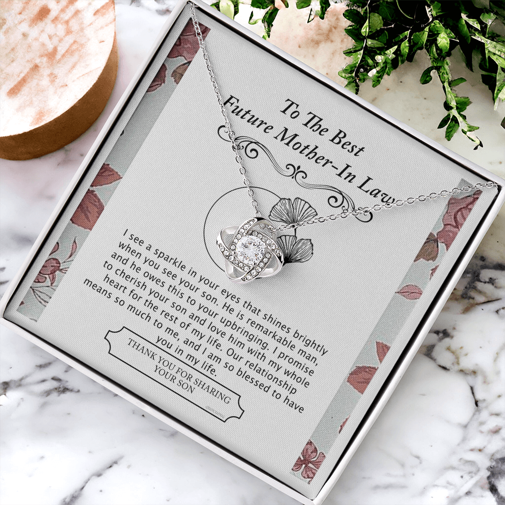 To The Best Future Mother In Law Love Knot Necklace From Son On Xmas